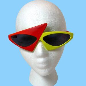 Retro Futuristic Back to the Future ll Sunglasses Movie Solar Shades Red Yellow